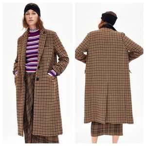 oversized checked coat zara